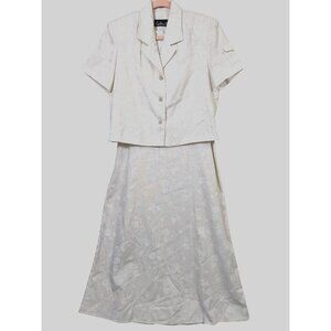 Cattrell Vintage Women size 12 Short Sleeve Jacket Dress 2 Piece Set Retro New